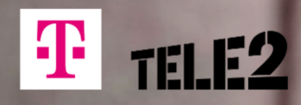 Logo van Tele2 en T-Mobile